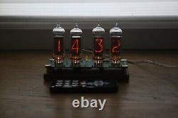 Nixie tube clock with 4x IN-14 tubes and stand Remote Temperature