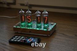 Nixie tube clock with 4x IN-14 tubes wooden clear Remote Temperature