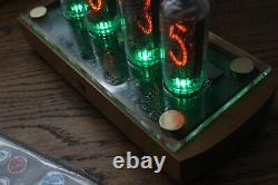 Nixie tube clock with 4x IN-8-2 tubes wooden case new clear Remote Temperature