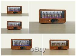 Nixie tube clock with 6 IN-14 tubes in wooden case
