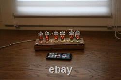 Nixie tube clock with 6pcs RFT Z570M tubes wooden case, FINE 5 NOT UPSIDE DOWN 2