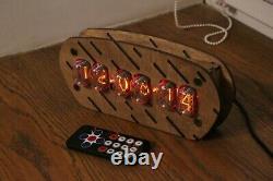 Nixie tube clock with IN-12 tubes plywood case Remote Motion Sensor Temperature