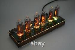 Nixie tube clock with IN-14 tubes and CLEAR CASE Remote Temperature