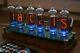Nixie Tube Clock With In-14 Tubes And Oak Stand Remote Temperature Date