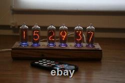 Nixie tube clock with IN-8-2 tubes (fine 5) Desk wooden Remote Auto Temperature