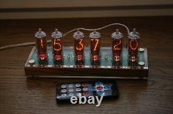 Nixie tube clock with IN-8-2 tubes (fine 5) Desk wooden Remote Auto Temperature