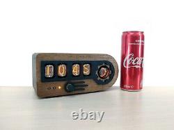 Nixie tube clock with a dekatron tube in wooden case Oak color