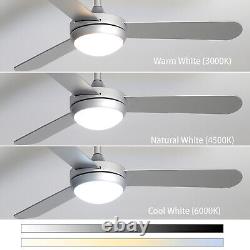 Nordic 42inch Dimmable Ceiling Fan with LED Light 2 in 1 Remote Control 3 Blades