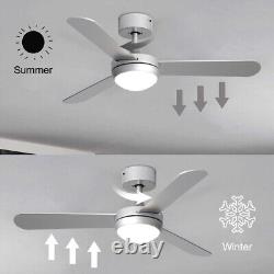 Nordic 42inch Dimmable Ceiling Fan with LED Light 2 in 1 Remote Control 3 Blades