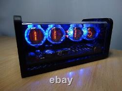Numitronix nixie clock 4 Z560M tubes, carbon fiber case, blue LED, alarm, ZM1020