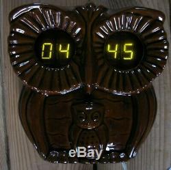 OWL USSR VFD tube ceramic wall alarm clock from 80's nixie
