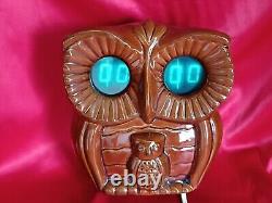 RARE! Nixie Tube Clock Retro Vintage OWL USSR Alarm Electronic Soviet Wall Bird