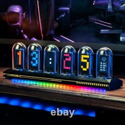 RGB Glow Tube Clock Desk Digital Clock Study NightStand