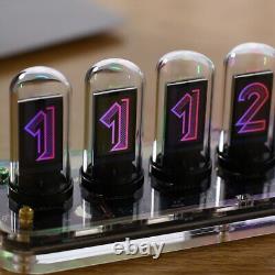 RGB LED Tube Clock Vintage Digital Nixie Clock 6 Bit Time Display Desk Clock