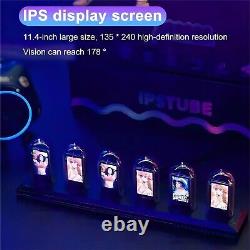 RGB Nixie Tube Clock LED Glows IPS Color Screen DIY Analog Digital Tube Gaming