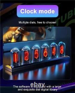 RGB Nixie Tube Clock LED Glows IPS Color Screen DIY Analog Digital Tube Gaming