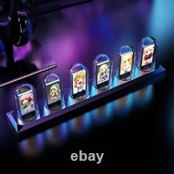 RGB Nixie Tube Clock LED Glows IPS Color Screen DIY Analog Digital Tube Light