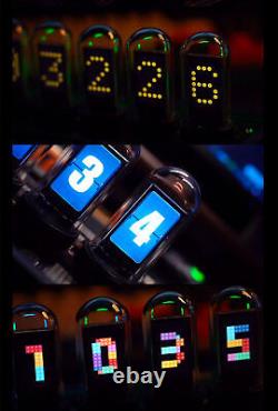 Retro Nixie Tube Clock Glows DIY LED RGB Color Display Digital Clock Gift Decor