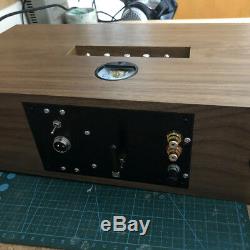 Retro Wooden Bluetooth Speaker Stereo IN-12 Nixie Tube Clock Wireless Charger
