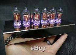 Stainless Steel T-1000 Desktop Nixie tube Clock from Bad Dog Designs