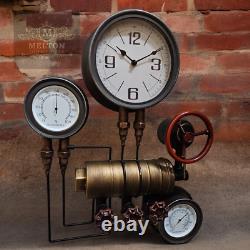 Steampunk Wall Clock Industrial Pipe Hanging Large Rustic Loft Decor Timepiece