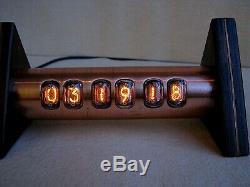 Tobleron Nixie Clock with IN17 tubes wood copper case steampunk by Monjibox