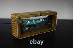 Tube clock with VFD on vacuum-luminescent display IV-18