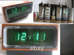 USSR RARE 1980s VFD indicator IV-12 Table clock ELEKTRONIKA G9.02 WOODEN CASE