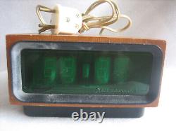 USSR RARE 1980s VFD indicator IV-12 Table clock ELEKTRONIKA G9.02 WOODEN CASE