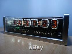 Unique 6xIN-12 Nixie Tubes Clock CNC machined aluminum case white led alarm