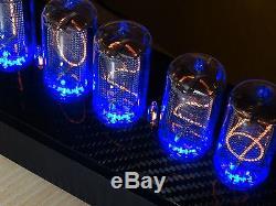 Unique Nixie Clock with 6x Z566M large tubes blue LED steampunk cold war IN-18