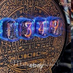 Unique Nixie tube table clock 4xIN-12 Metamorphosis by Copper Cat Art Group