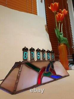 VFD alarm clock with WiFi NTP IV11 in stained glass Tiffany by JoVitree artist