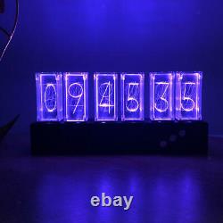 Vintage Digital Nixie Tube Clock 6-digit Night Light Bedroom Clock Gifts