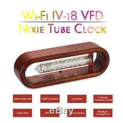 Vintage / IV-18 VFD Nixie Tube Alarm Clock Wecker Wooden WiFi Remote Control