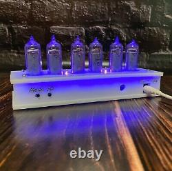 Vintage NIXIE TUBE CLOCK with IN-14 Wooden Case Tubes HandMade Clock Home Decor