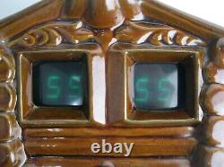 Vintage ceramic CLOCK HOUSE ELEKTRONIKA Soviet Russian VFD TUBE WALL USSR