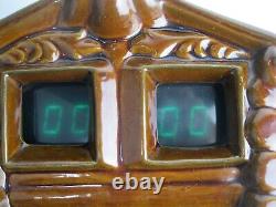 Vintage ceramic CLOCK HOUSE ELEKTRONIKA Soviet Russian VFD TUBE WALL USSR