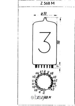Vintage made in ex-GDR, biggest Germany nixie tube WF Z568M slightly used #3