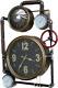 Wall Mounted Industrial Pipe Clock Pressure Gauge Style