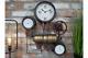 Wall Mounted Industrial Pipe Clock Pressure Gauge Style Home Decor