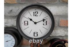 Wall Mounted Industrial Pipe Clock Pressure Gauge Style Home Decor