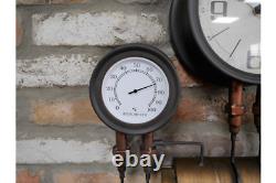 Wall Mounted Industrial Pipe Clock Pressure Gauge Style Home Decor