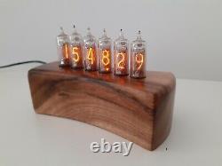 Walnut wooden case IN16 tubes Nixie clock by Monjibox Nixie
