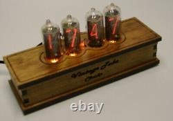 Wooden nixie clock IN-8 tube, RGB color backlight