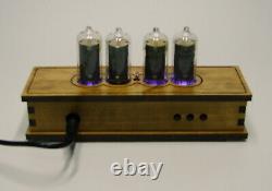 Wooden nixie clock IN-8 tube, RGB color backlight