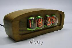 Wooden nixie clock In12 tube, RGB-multicolor backlight