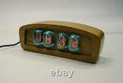 Wooden nixie clock In12 tube, RGB-multicolor backlight