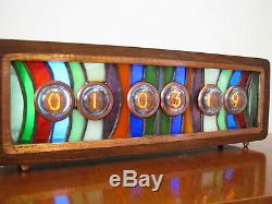 ZVAN Tiffany Stained Glass by JoVitree Nixie Monjibox Clock with Z510M tubes