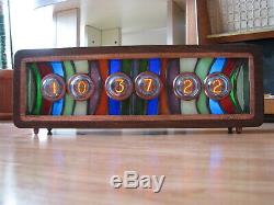 ZVAN Tiffany Stained Glass by JoVitree Nixie Monjibox Clock with Z510M tubes
